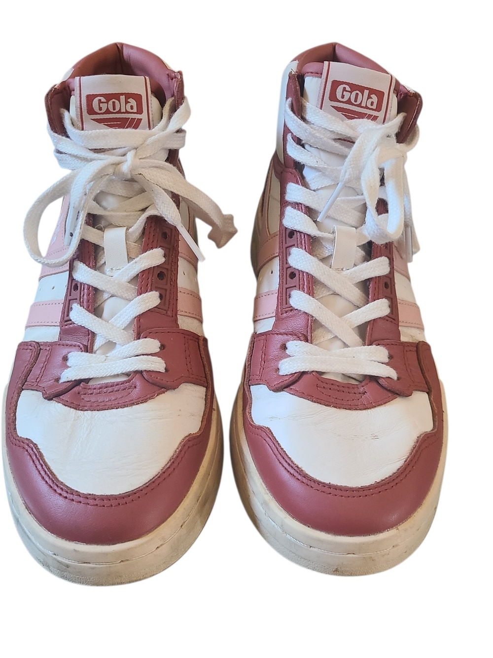 Gola Challenge High CLB536 White Orange Spice Pearl Pink Sz 8